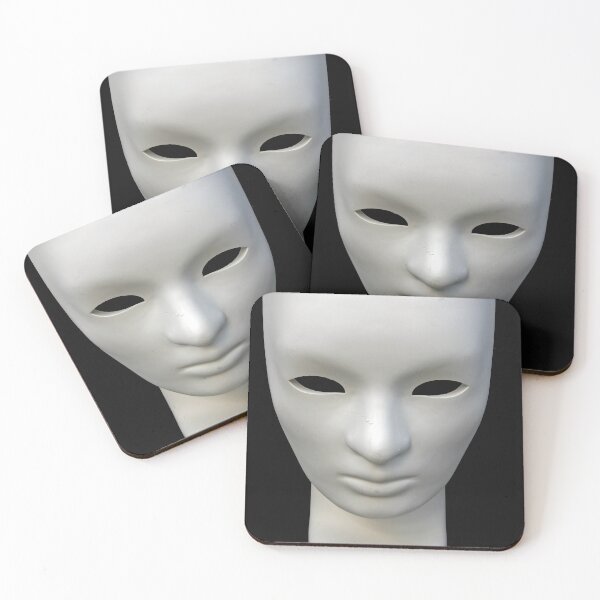 Item preview, White mask on black background designed and sold by Kacharava.
