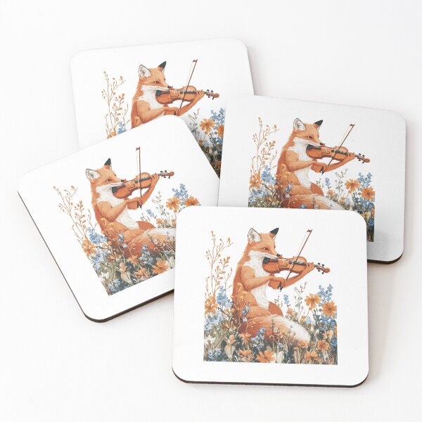 Item preview, A Fox Plays Violin Around By Flowers  designed and sold by baucestudio.