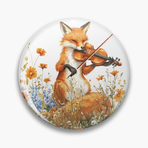 Artikelvorschau, Ein Fuchs mit Geige um wilde Blumen entworfen und verkauft von baucestudio.