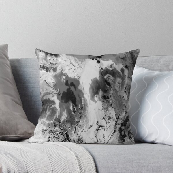 Item preview, preppy abstract grey marble black and white watercolor designed and sold by LEILA ART SPACE.