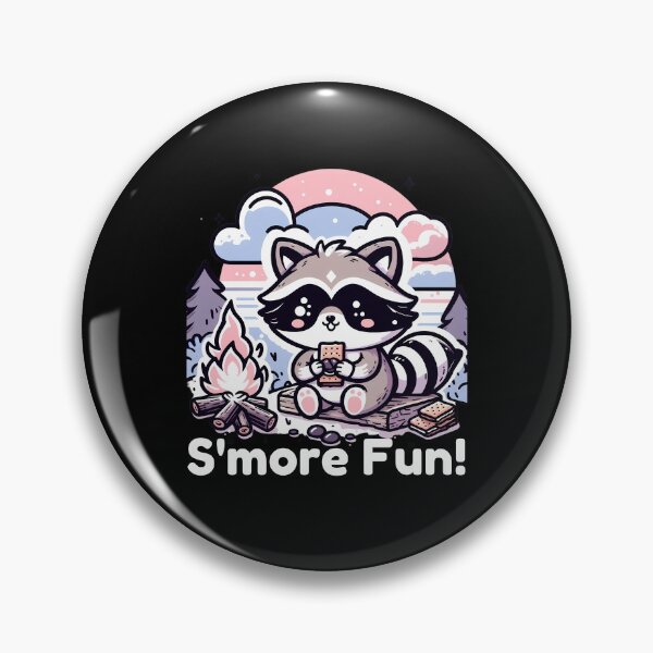 Item preview, Kawaii Raccoon Enjoying S'mores designed and sold by ArchVibe.