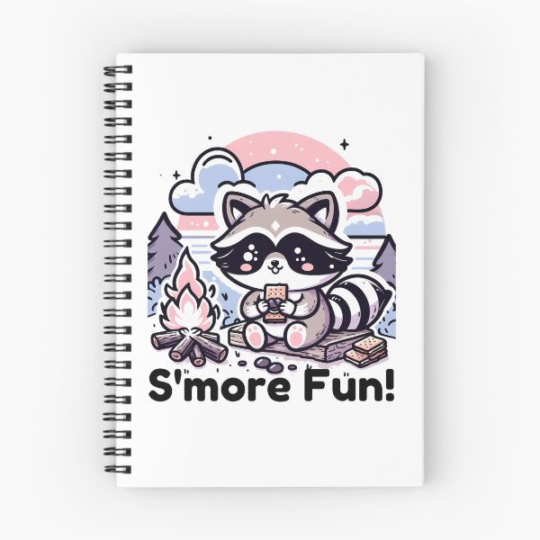 Item preview, Kawaii Raccoon Enjoying S'mores designed and sold by ArchVibe.