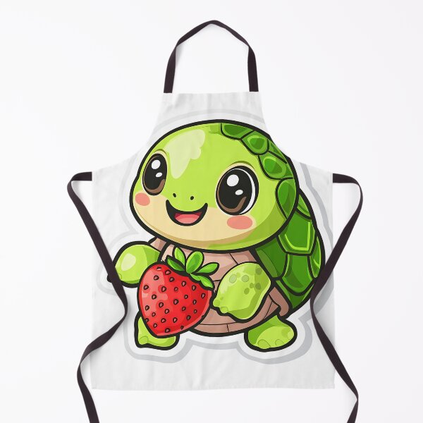 Item preview, Adorable Kawaii Turtle Holding Strawberry Sticker designed and sold by Creet-Design.