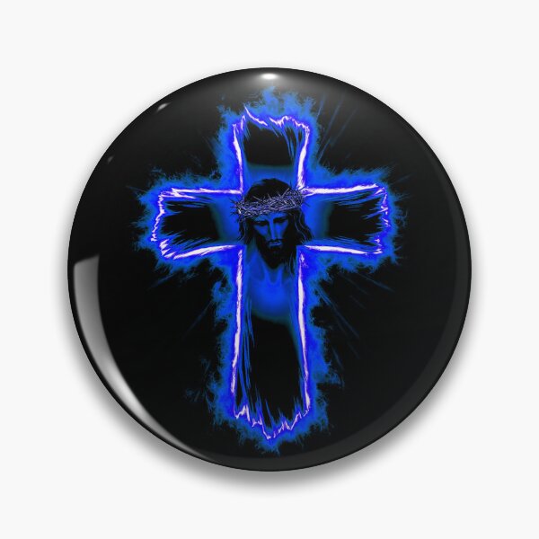Item preview, Resplandor divino Cristo en la cruz - Azul designed and sold by Exodoi.