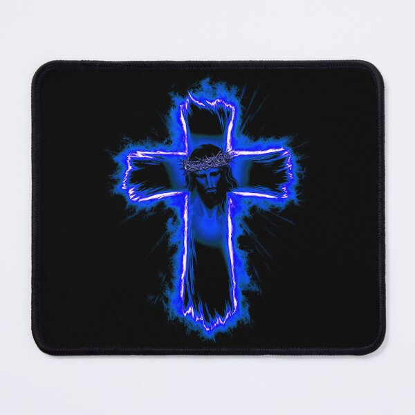 Item preview, Divine Glow Christ on the Cross - Blue designed and sold by Exodoi.