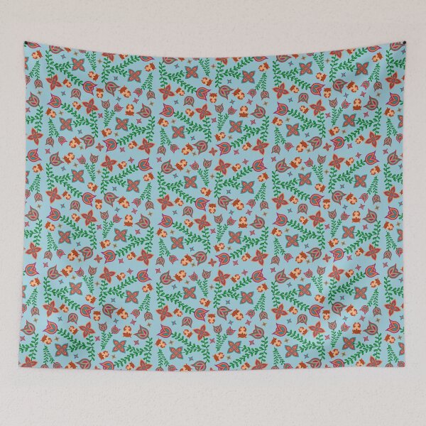 Item preview, Blue Fox Halloween Floral designed and sold by Niibidoon.