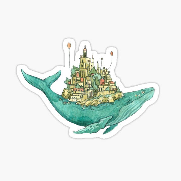 Whale Sky Island Sticker