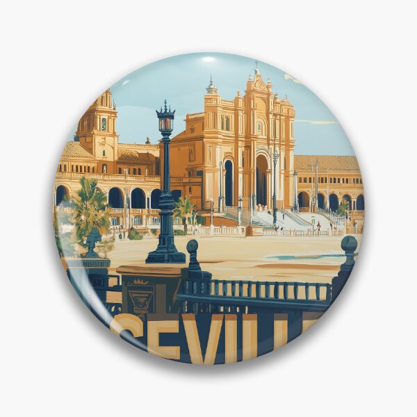 Item preview, Seville Wall Art – Vibrant Spanish Cityscape Print, Colorful Seville Decor, Spain Travel Poster designed and sold by nomiraclehere.