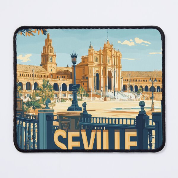 Item preview, Seville Wall Art – Vibrant Spanish Cityscape Print, Colorful Seville Decor, Spain Travel Poster designed and sold by nomiraclehere.