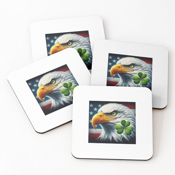 Item preview, American Bald Eagle With Four Leaf Clovers designed and sold by boomfire153.