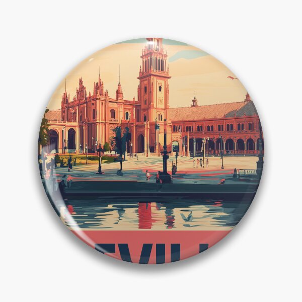 Item preview, Seville Wall Art – Vibrant Spanish Cityscape Print, Colorful Seville Decor, Spain Travel Poster designed and sold by nomiraclehere.