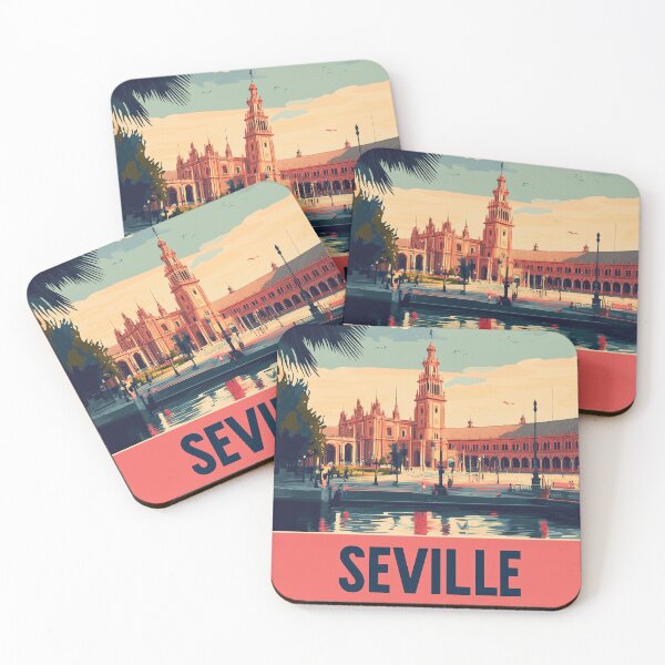 Item preview, Seville Wall Art – Vibrant Spanish Cityscape Print, Colorful Seville Decor, Spain Travel Poster designed and sold by nomiraclehere.