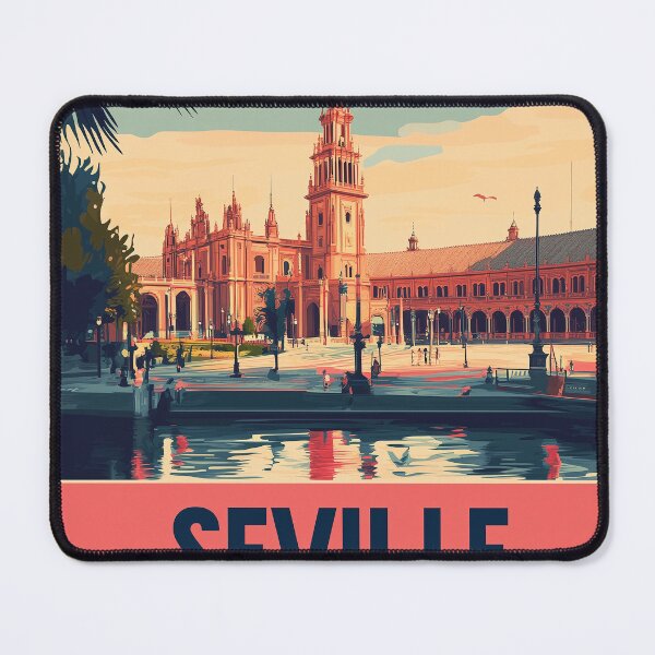 Item preview, Seville Wall Art – Vibrant Spanish Cityscape Print, Colorful Seville Decor, Spain Travel Poster designed and sold by nomiraclehere.