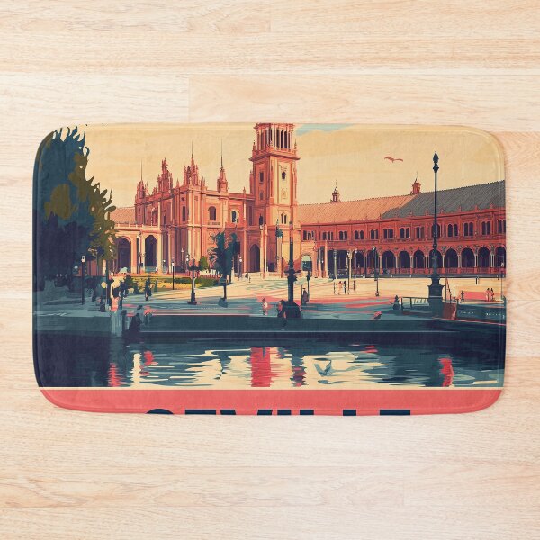 Item preview, Seville Wall Art – Vibrant Spanish Cityscape Print, Colorful Seville Decor, Spain Travel Poster designed and sold by nomiraclehere.