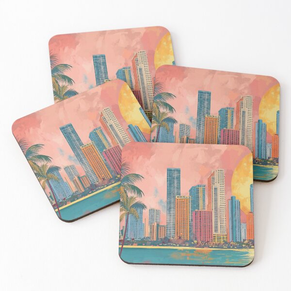 Item preview, Vibrant Miami Skyline at Sunset designed and sold by nshaltiel.