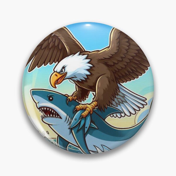 Item preview, American bald eagle hunting a big shark designed and sold by boomfire153.