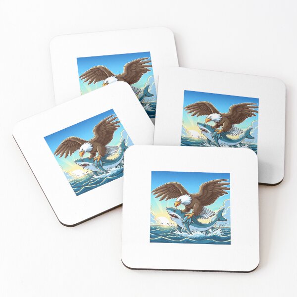 Item preview, American bald eagle hunting a big shark designed and sold by boomfire153.