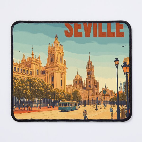 Item preview, Seville Wall Art – Vibrant Spanish Cityscape Print, Colorful Seville Decor, Spain Travel Poster designed and sold by nomiraclehere.