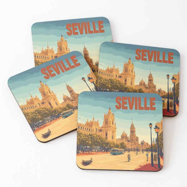 Item preview, Seville Wall Art – Vibrant Spanish Cityscape Print, Colorful Seville Decor, Spain Travel Poster designed and sold by nomiraclehere.