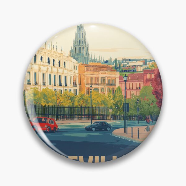 Item preview, Seville Wall Art – Vibrant Spanish Cityscape Print, Colorful Seville Decor, Spain Travel Poster designed and sold by nomiraclehere.