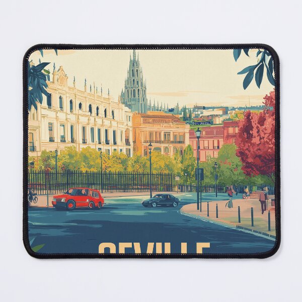 Item preview, Seville Wall Art – Vibrant Spanish Cityscape Print, Colorful Seville Decor, Spain Travel Poster designed and sold by nomiraclehere.