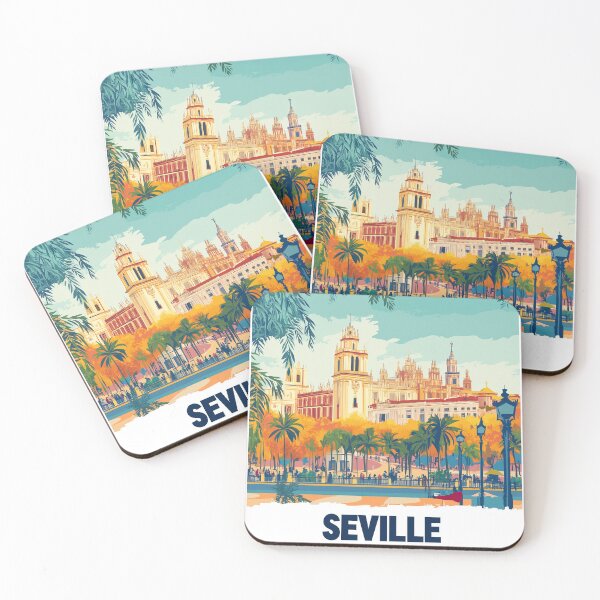 Item preview, Seville Wall Art – Vibrant Spanish Cityscape Print, Colorful Seville Decor, Spain Travel Poster designed and sold by nomiraclehere.