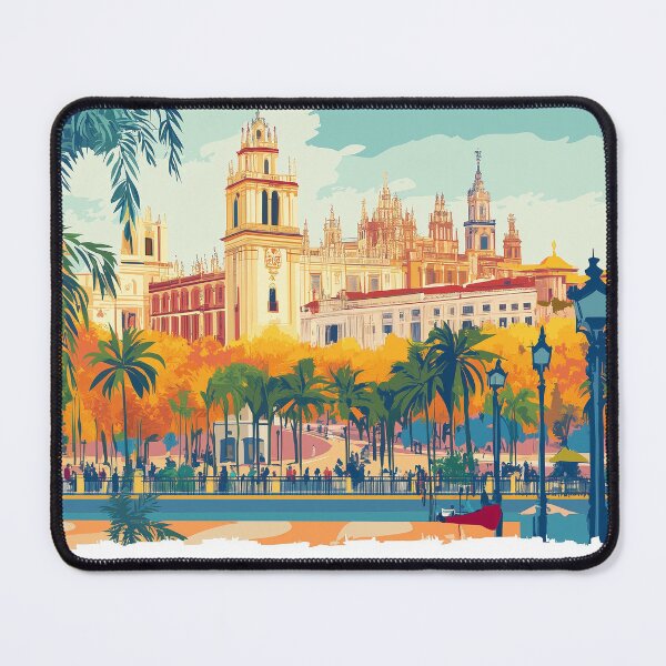 Item preview, Seville Wall Art – Vibrant Spanish Cityscape Print, Colorful Seville Decor, Spain Travel Poster designed and sold by nomiraclehere.