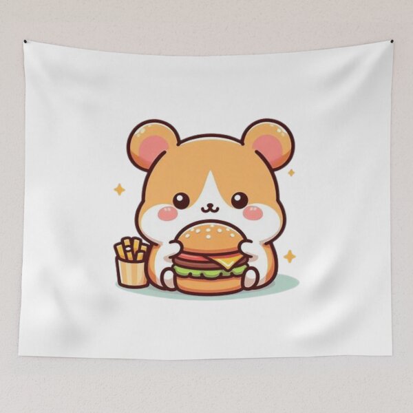 Item preview, hamster eating burger designed and sold by Eternalski.
