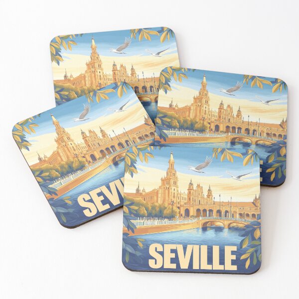 Item preview, Seville Wall Art – Vibrant Spanish Cityscape Print, Colorful Seville Decor, Spain Travel Poster designed and sold by nomiraclehere.