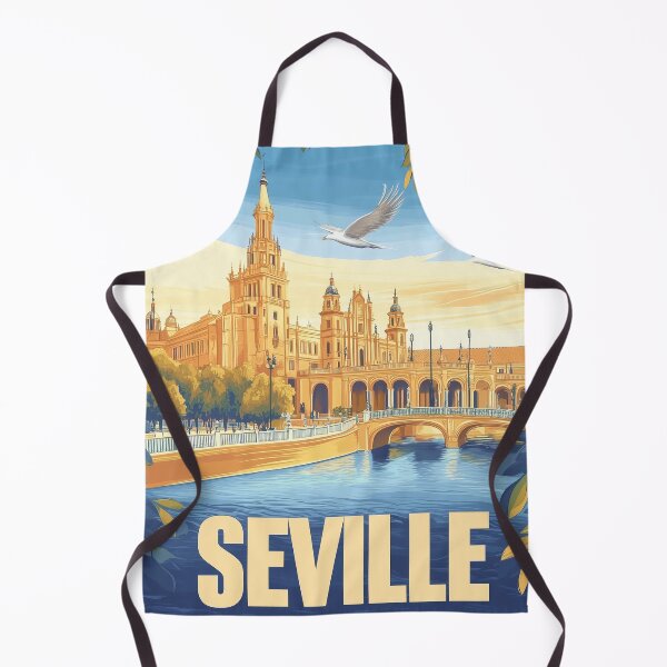 Item preview, Seville Wall Art – Vibrant Spanish Cityscape Print, Colorful Seville Decor, Spain Travel Poster designed and sold by nomiraclehere.