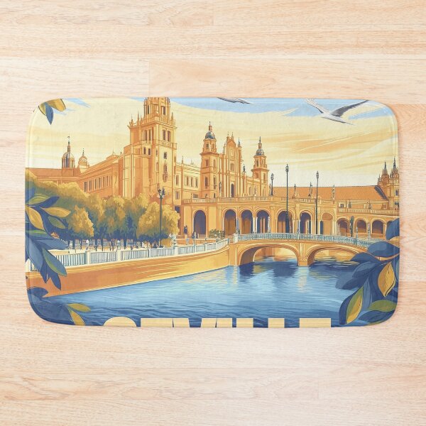 Item preview, Seville Wall Art – Vibrant Spanish Cityscape Print, Colorful Seville Decor, Spain Travel Poster designed and sold by nomiraclehere.