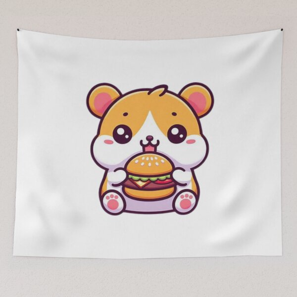 Item preview, hamster eating burger designed and sold by Eternalski.