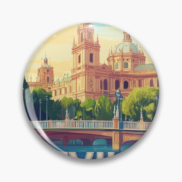 Item preview, Seville Wall Art – Vibrant Spanish Cityscape Print, Colorful Seville Decor, Spain Travel Poster designed and sold by nomiraclehere.