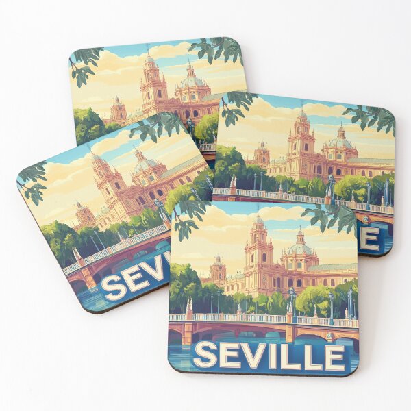 Item preview, Seville Wall Art – Vibrant Spanish Cityscape Print, Colorful Seville Decor, Spain Travel Poster designed and sold by nomiraclehere.