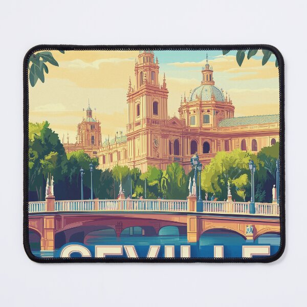 Item preview, Seville Wall Art – Vibrant Spanish Cityscape Print, Colorful Seville Decor, Spain Travel Poster designed and sold by nomiraclehere.