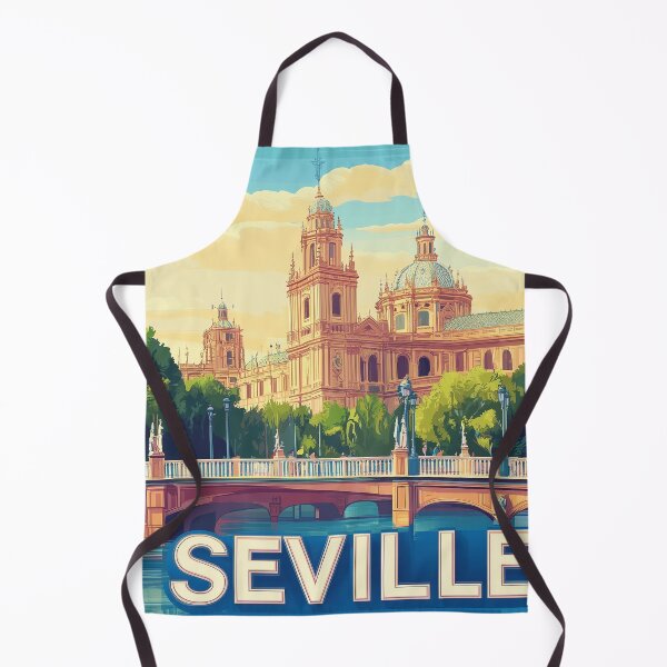 Item preview, Seville Wall Art – Vibrant Spanish Cityscape Print, Colorful Seville Decor, Spain Travel Poster designed and sold by nomiraclehere.