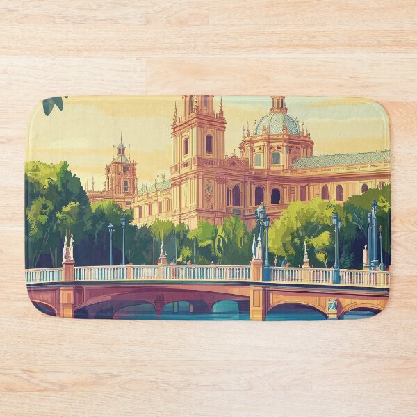 Item preview, Seville Wall Art – Vibrant Spanish Cityscape Print, Colorful Seville Decor, Spain Travel Poster designed and sold by nomiraclehere.