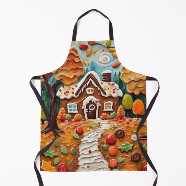 Item preview, Gingerbread House Autumnal Oil Impasto Painting designed and sold by MeadowFarmPrint.
