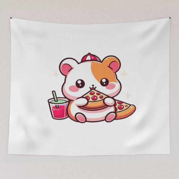 Item preview, hamster eating pizza designed and sold by Eternalski.