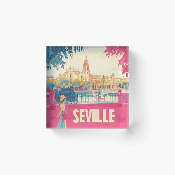 Item preview, Seville Wall Art – Vibrant Spanish Cityscape Print, Colorful Seville Decor, Spain Travel Poster designed and sold by nomiraclehere.