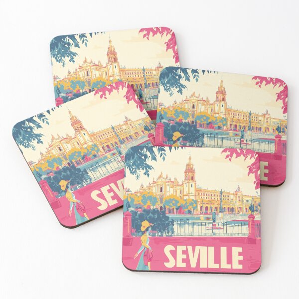 Item preview, Seville Wall Art – Vibrant Spanish Cityscape Print, Colorful Seville Decor, Spain Travel Poster designed and sold by nomiraclehere.