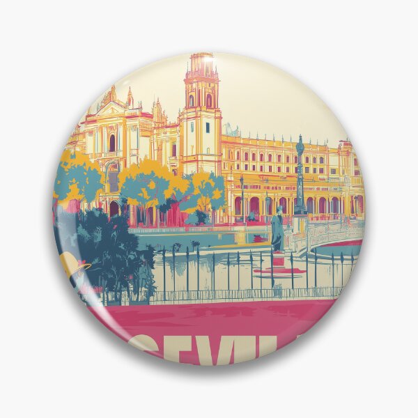 Item preview, Seville Wall Art – Vibrant Spanish Cityscape Print, Colorful Seville Decor, Spain Travel Poster designed and sold by nomiraclehere.