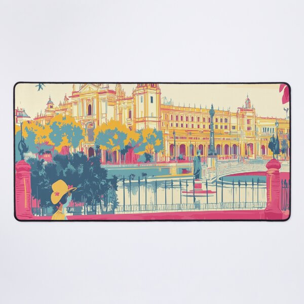 Item preview, Seville Wall Art – Vibrant Spanish Cityscape Print, Colorful Seville Decor, Spain Travel Poster designed and sold by nomiraclehere.