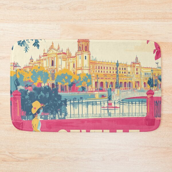 Item preview, Seville Wall Art – Vibrant Spanish Cityscape Print, Colorful Seville Decor, Spain Travel Poster designed and sold by nomiraclehere.