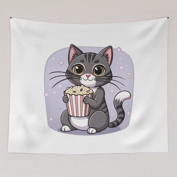 Item preview, CAT EATING POPCORN designed and sold by davidhyde.