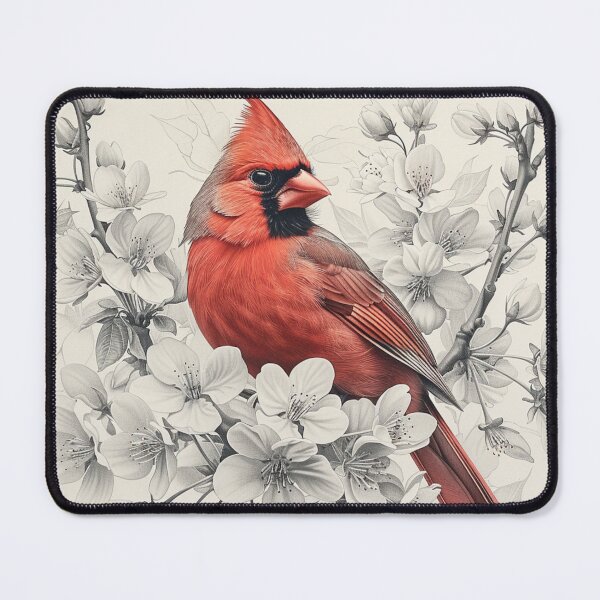 Item preview, Black and White Cardinal Pencil Drawing designed and sold by Pencil-Art.