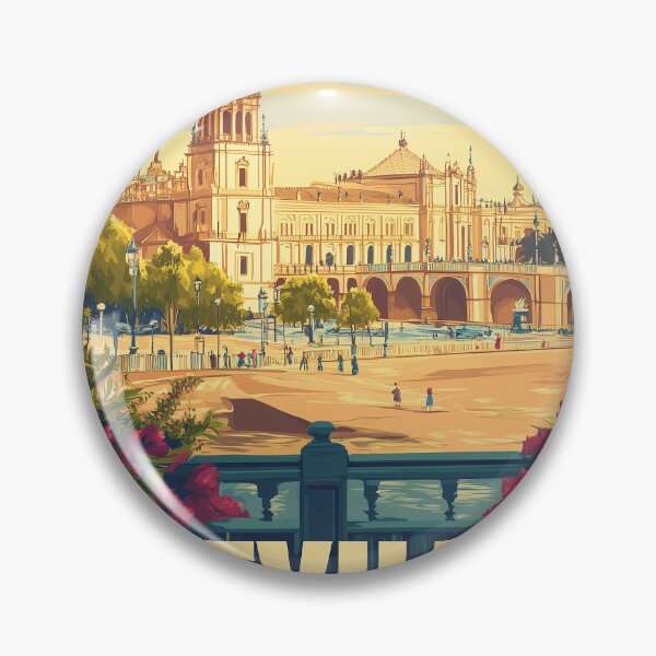 Item preview, Seville Wall Art – Vibrant Spanish Cityscape Print, Colorful Seville Decor, Spain Travel Poster designed and sold by nomiraclehere.