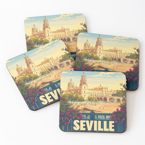 Item preview, Seville Wall Art – Vibrant Spanish Cityscape Print, Colorful Seville Decor, Spain Travel Poster designed and sold by nomiraclehere.
