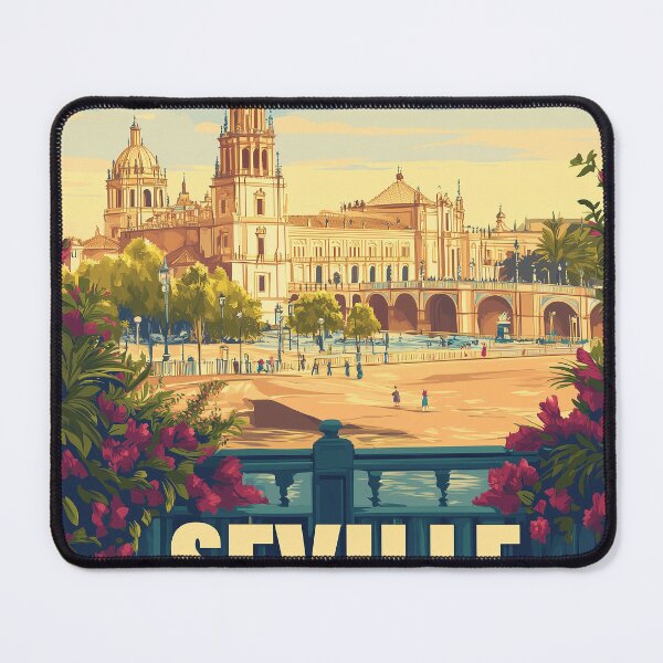 Item preview, Seville Wall Art – Vibrant Spanish Cityscape Print, Colorful Seville Decor, Spain Travel Poster designed and sold by nomiraclehere.