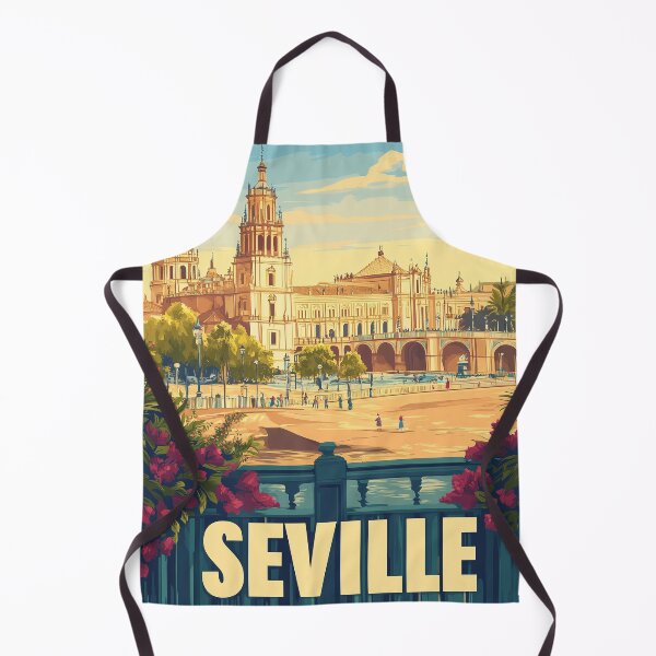 Item preview, Seville Wall Art – Vibrant Spanish Cityscape Print, Colorful Seville Decor, Spain Travel Poster designed and sold by nomiraclehere.